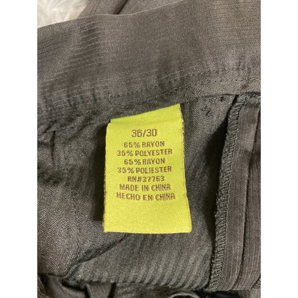 Cubavera Mens Dress Pants 36X30 Pleated Front Formal Straight Fit Black Trousers - Picture 11 of 11